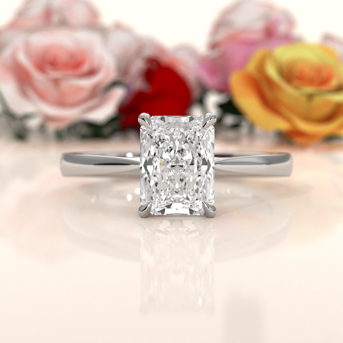 4.5g Princess Prong Setting Lab Grown Diamond Engagement Solitaire Ring IGI Certified 1.00 Ctw.